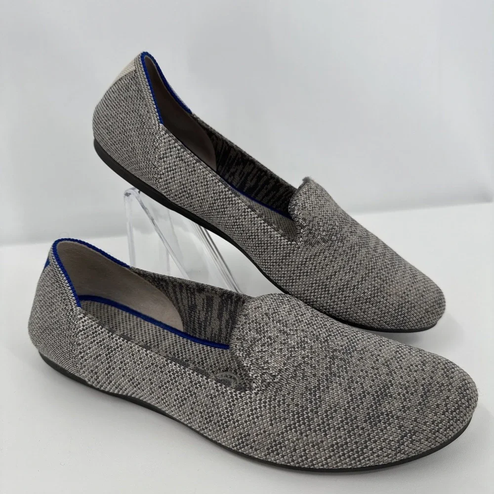 Rothy's Gray Taupe Heathered Loafers Women's 7.5 Casual Quite Luxury Minimalist